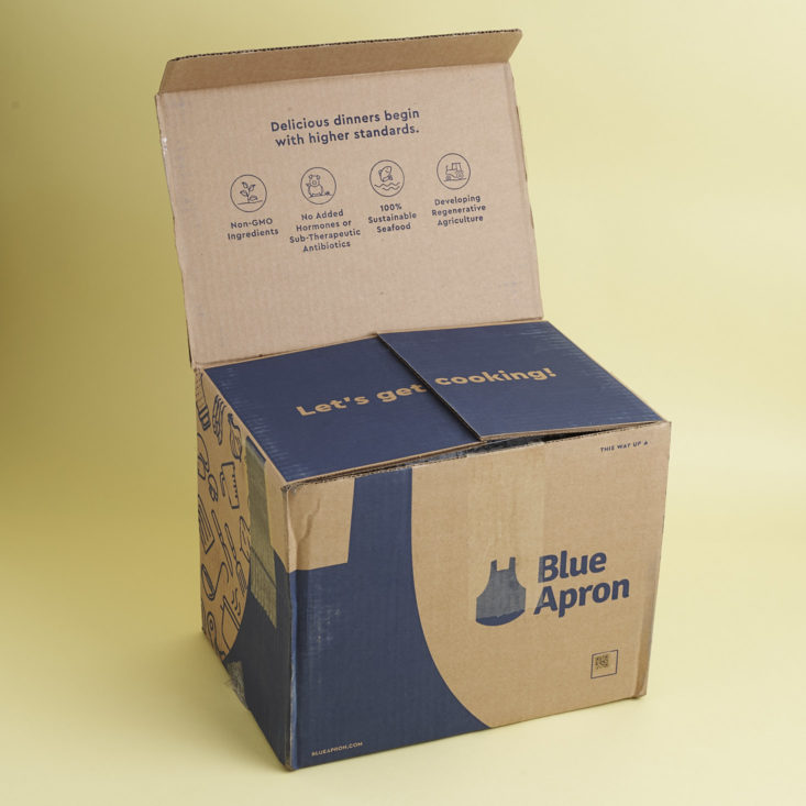 Blue Apron Box opened