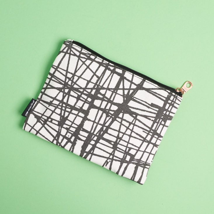 black and white canvas pouch