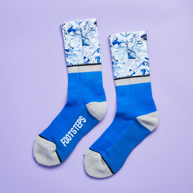 blue marble socks reverse side for january 2018 footsteps