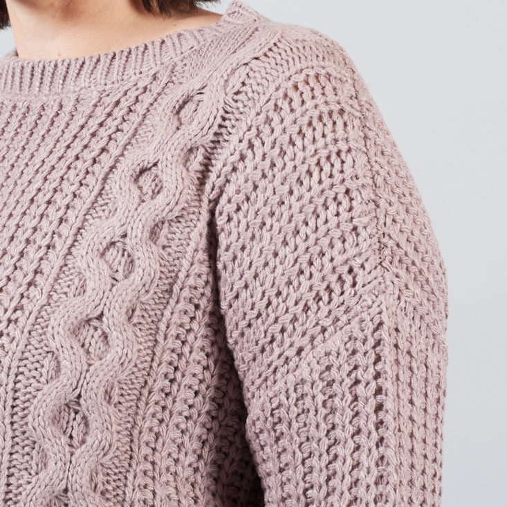lilac sweater detail