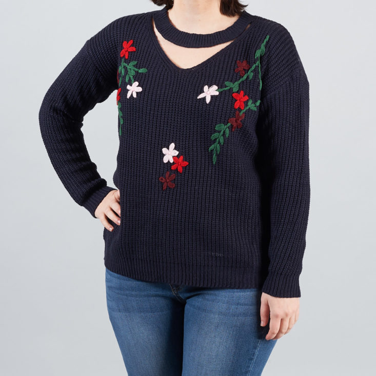 cutout neckline sweater