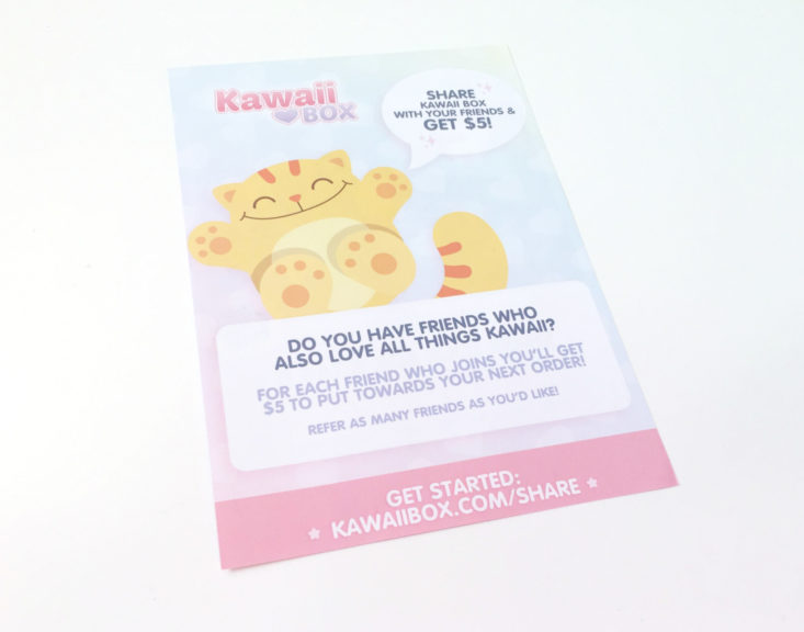 Kawaii Box January 2018 info card front