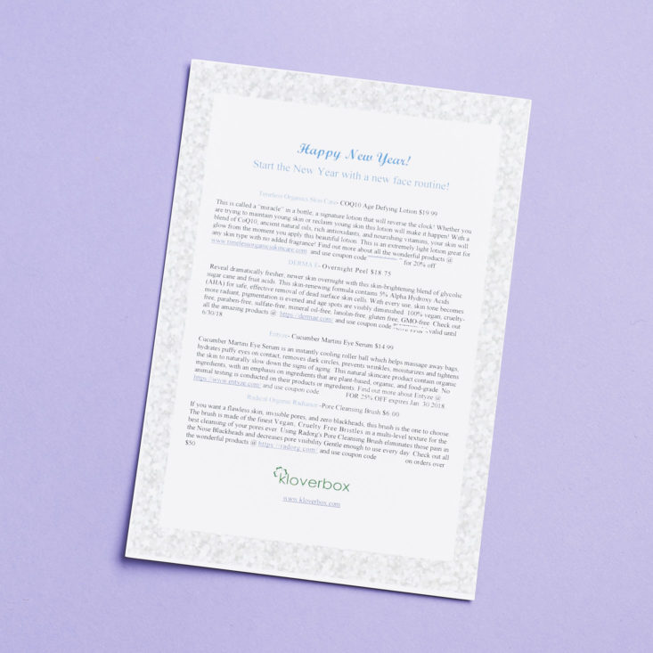 kloverbox info card