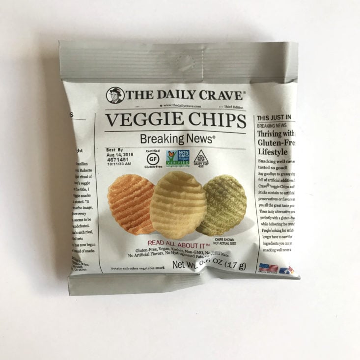 Love with Food Gluten Free Box January 2018 - The Daily Crave Veggie Chips