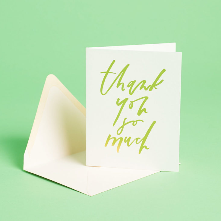 thank you card and envelope