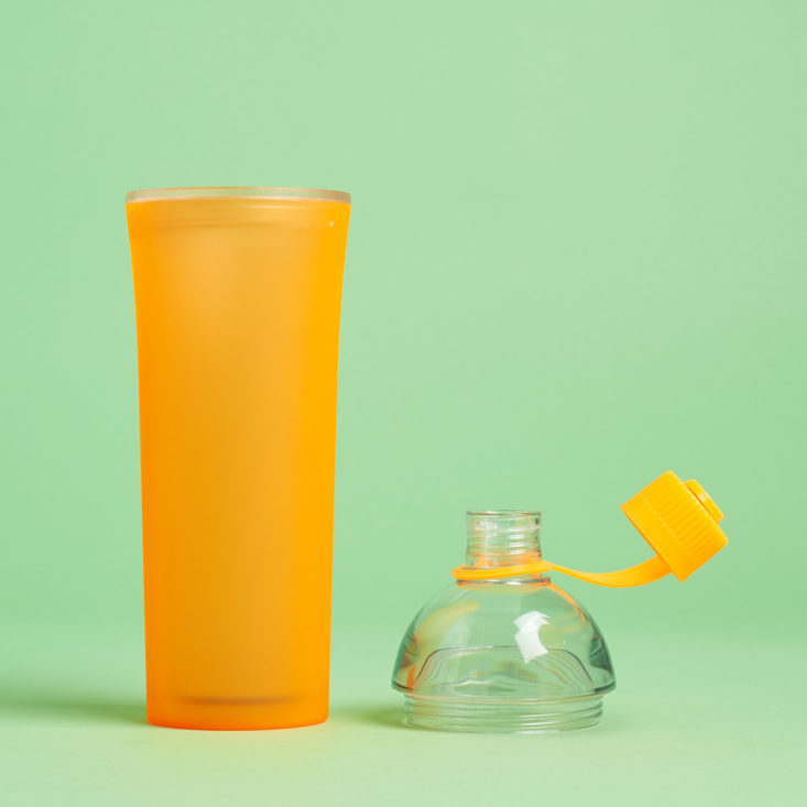 orange water bottle lid off