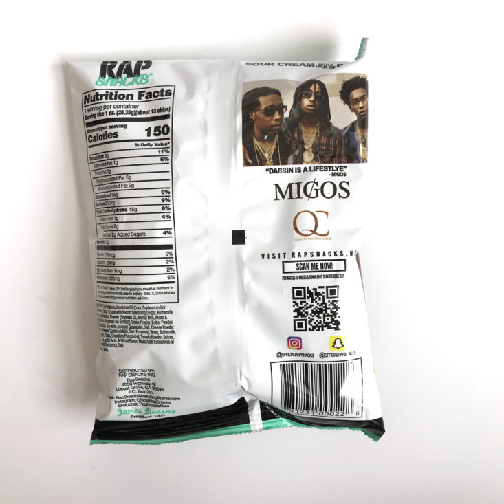 MunchPak Box January 2018 - Rap Snacks Chips Ingredients