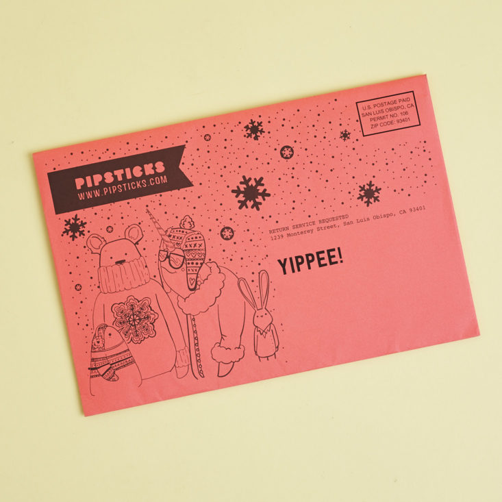 Pipsticks December 2017 envelope