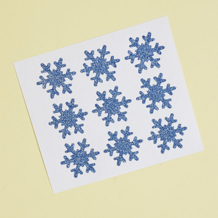 blue glitter snowflake stickers
