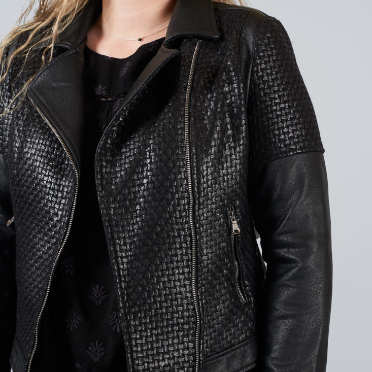 StitchFix Box January 2018 - Stella Textured Faux Leather Moto Jacket Detail