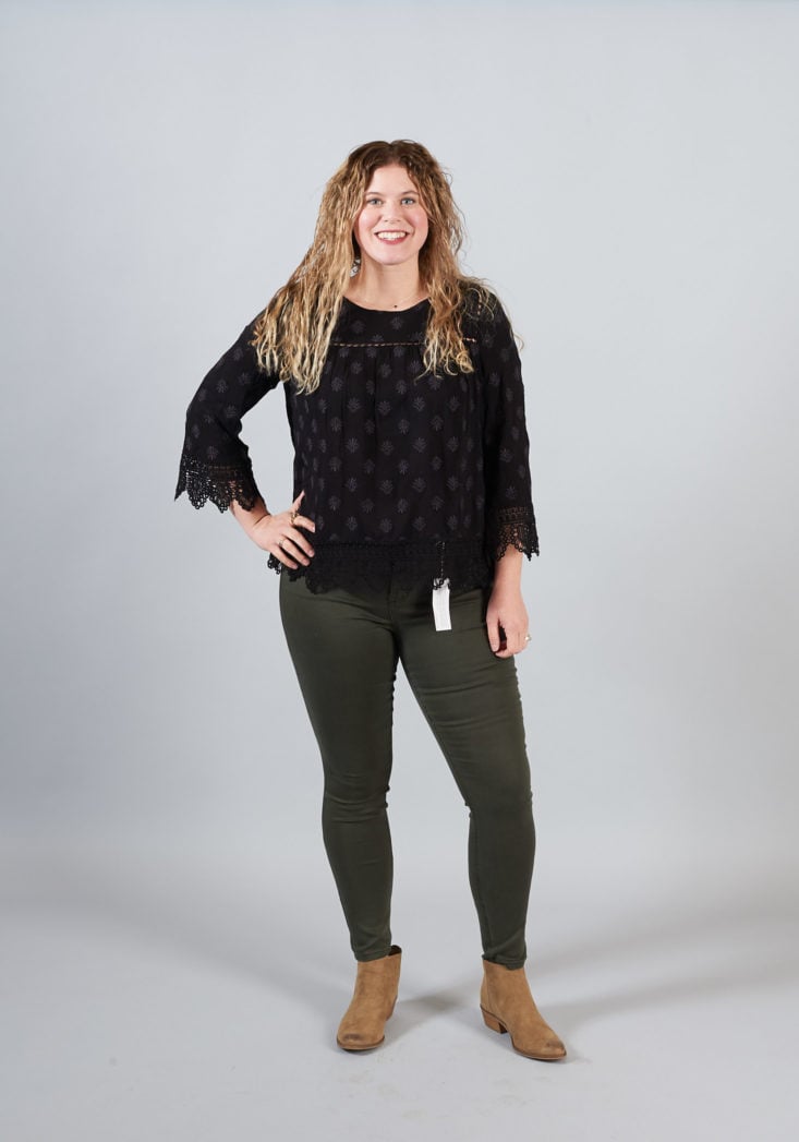 StitchFix Box January 2018 - Tessi Embroidered Bell Sleeve Top