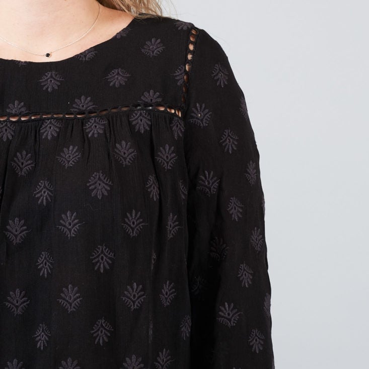 StitchFix Box January 2018 - Tessi Embroidered Bell Sleeve Top Details