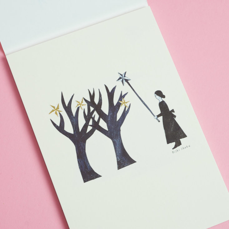 woman and trees design from Nishi Shuku Star Postcard Set