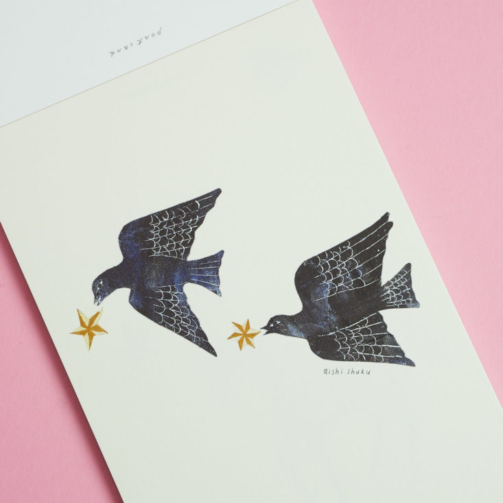 birds design from Nishi Shuku Star Postcard Set
