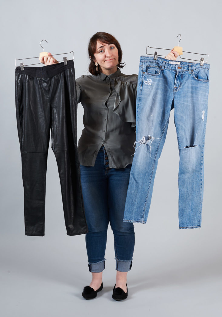 two pairs of pants that don't quite work