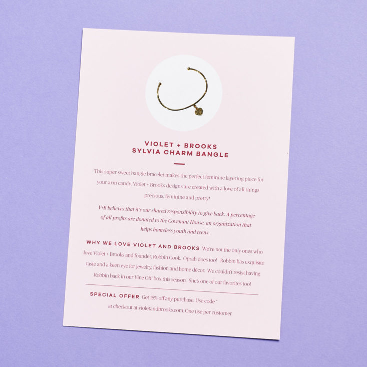 vineoh bracelet info card