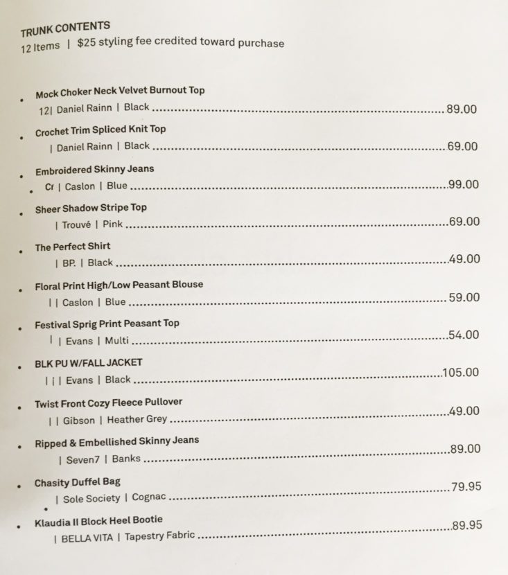 trunk club december 2017 booklet invoice