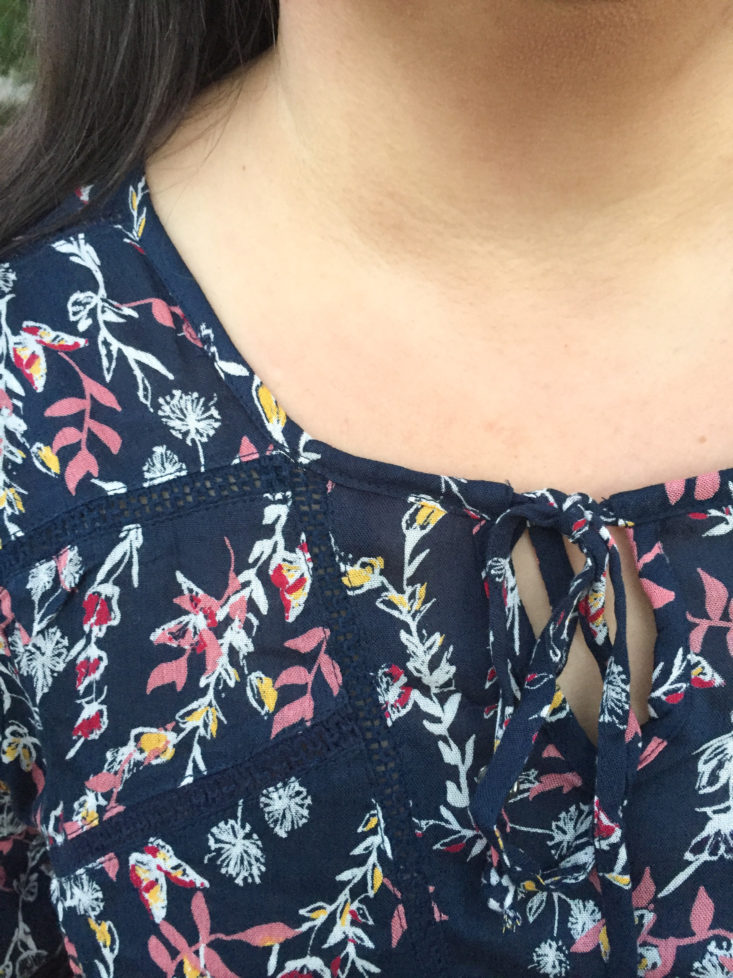 Festival Sprig Print Peasant Top by Evans neckline