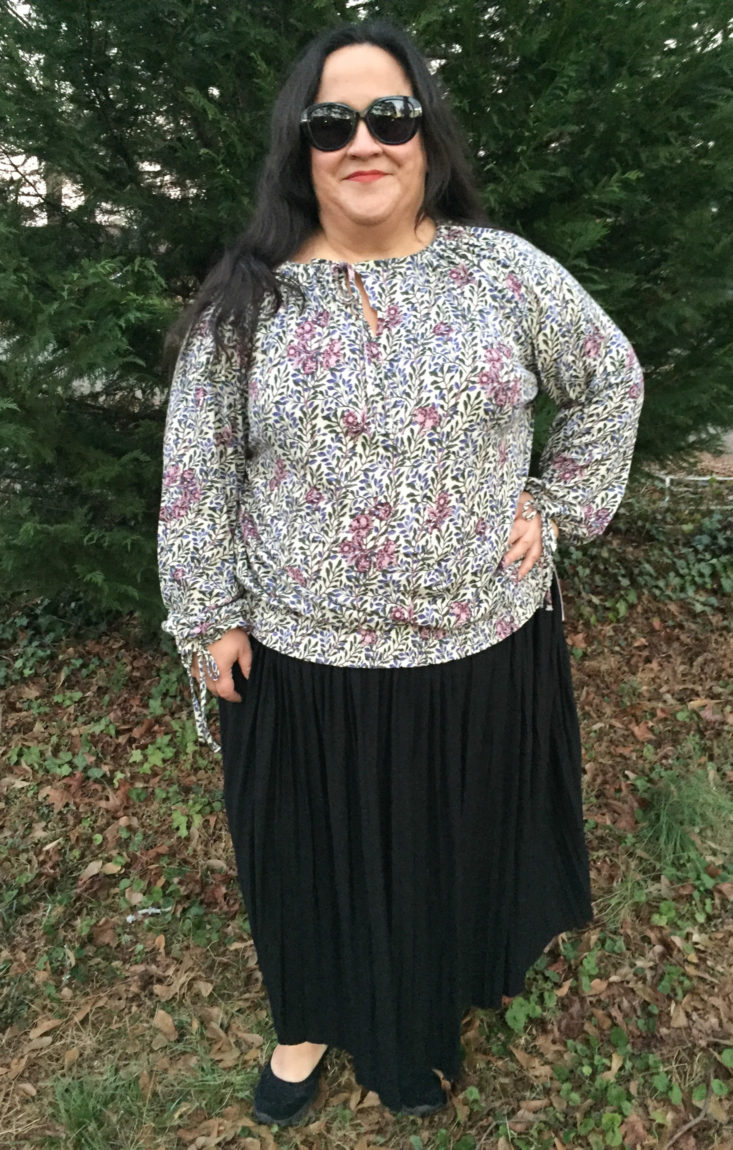 Banded Bottom Peasant Top by Lucky Brand modeled