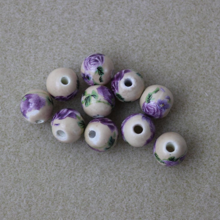 10 Pieces 10 mm Porcelain Floral Round Beads