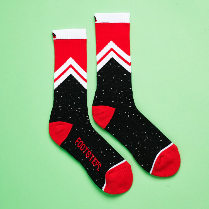 black socks with red accents