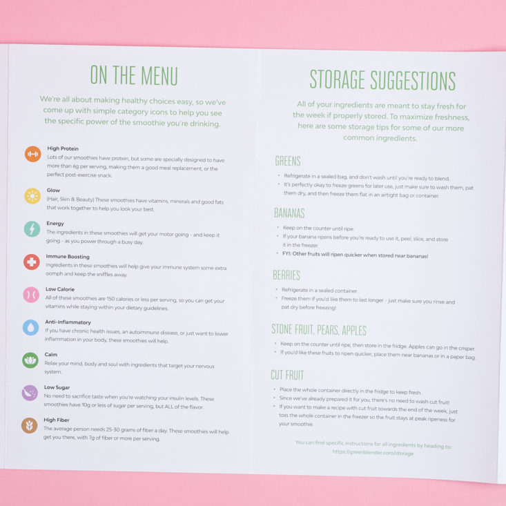 information booklet for greenblender
