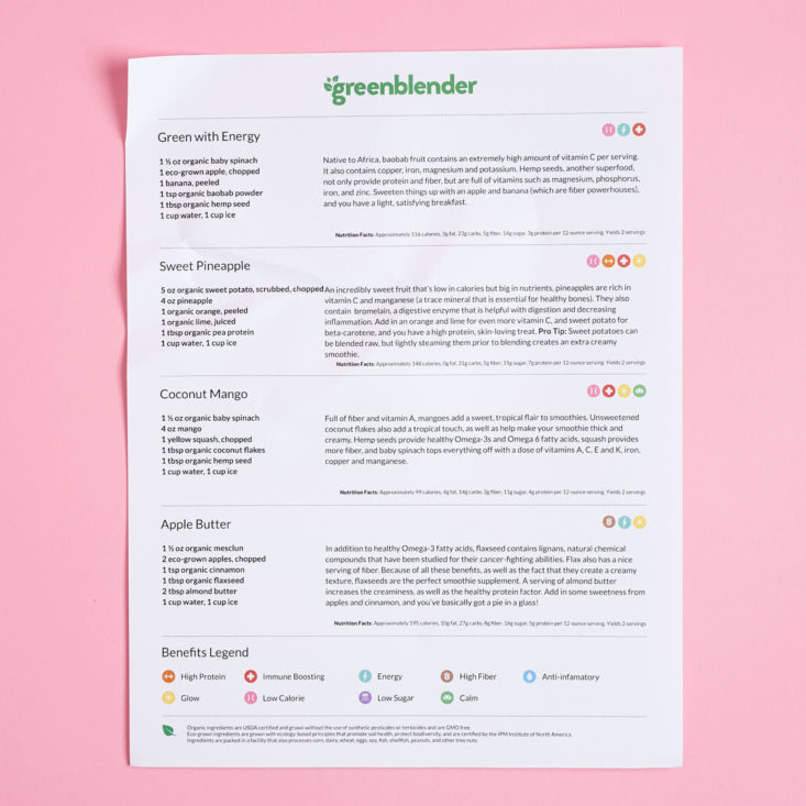 second half of greenblender recipes