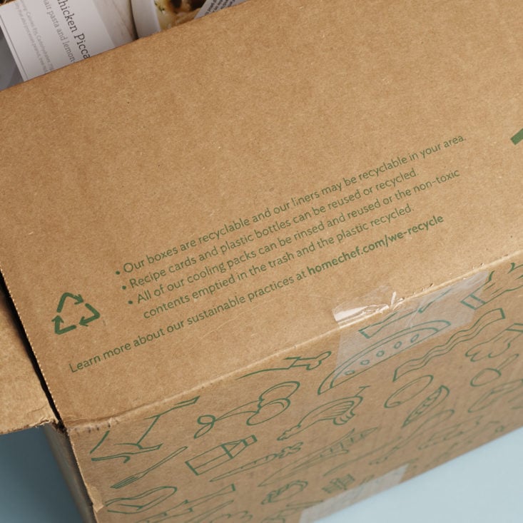 recycling information on box flap