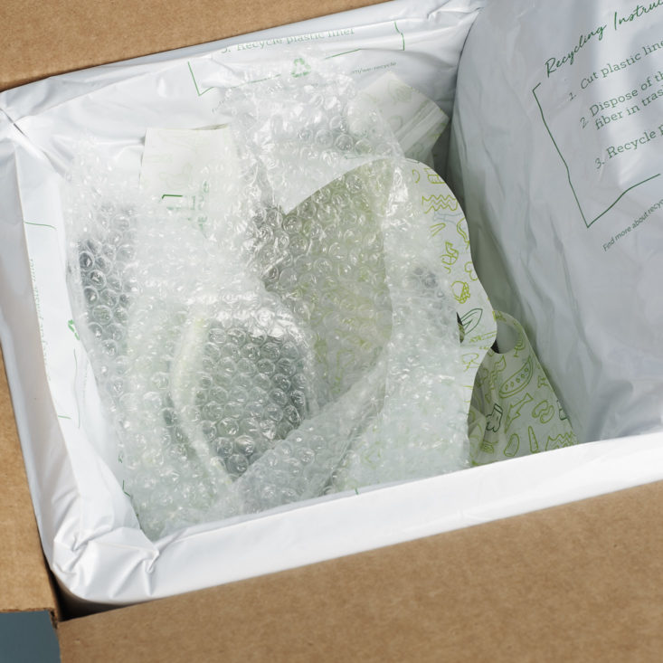 bubble wrap covering contents inside box