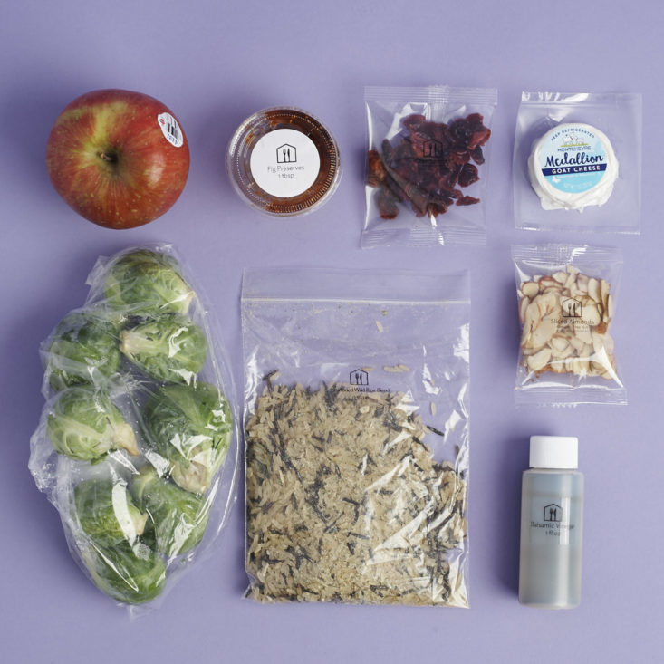 ingredients for rice and brussels sprouts recipe