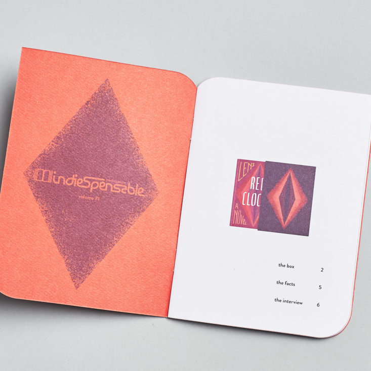 contents of booklet
