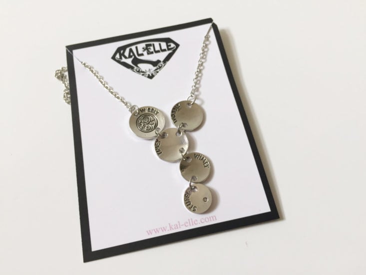 Kal Elle January 2018 Necklace card