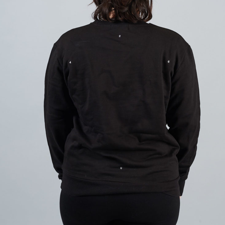 black lot sweatshirt from behind