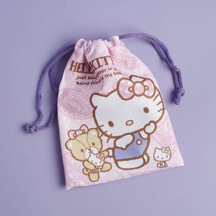 Pink Hello Kitty drawstring bag, cinched