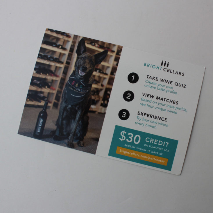 bright cellars info card back with coupon code