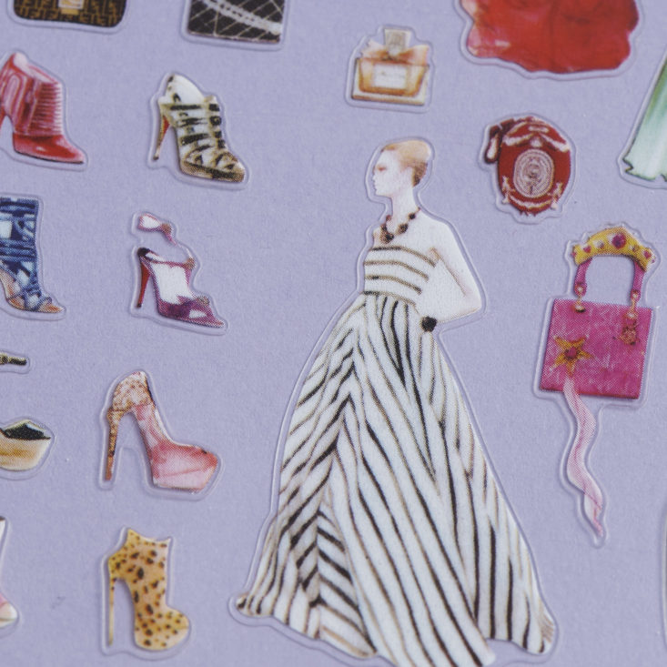 close up of High Fashion stickers