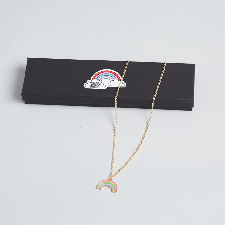 rainbow pendant necklace and box