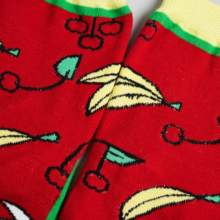 Banana + Cherry Socks by Bokkie, Detail