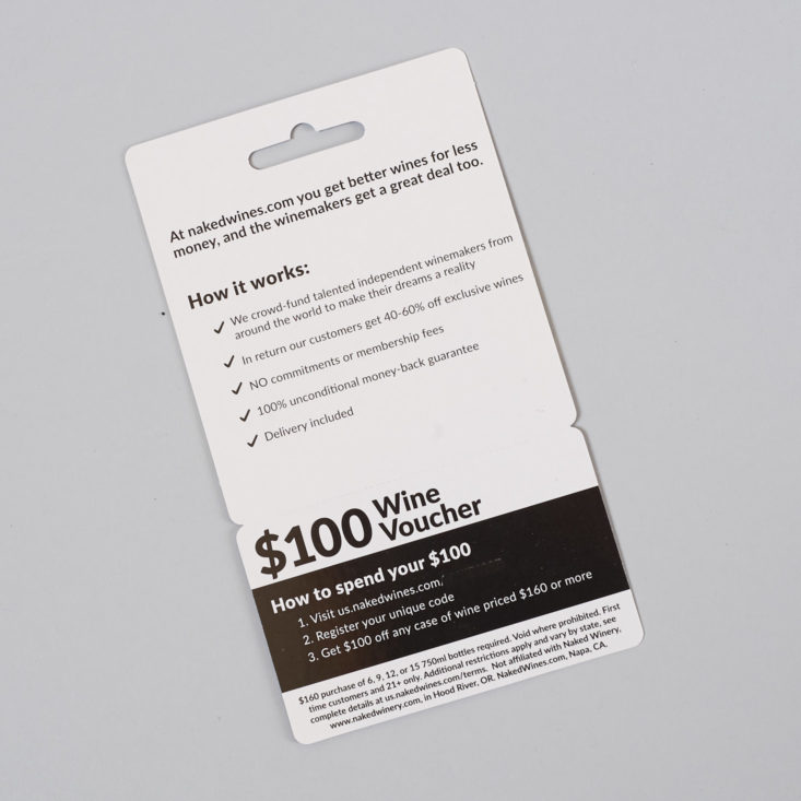 naked wines coupon reverse side