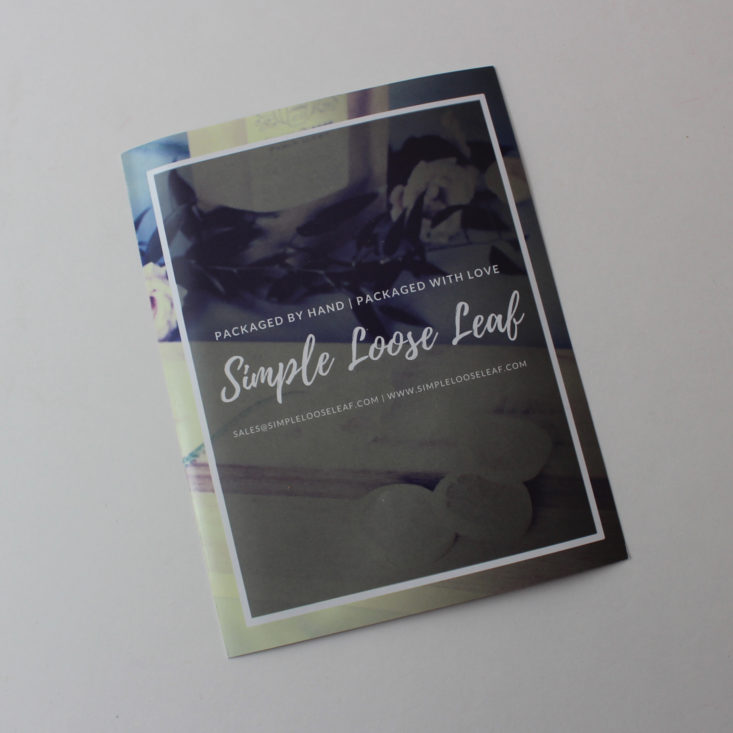 Simple Loose Leaf February 2018 Booklet Front