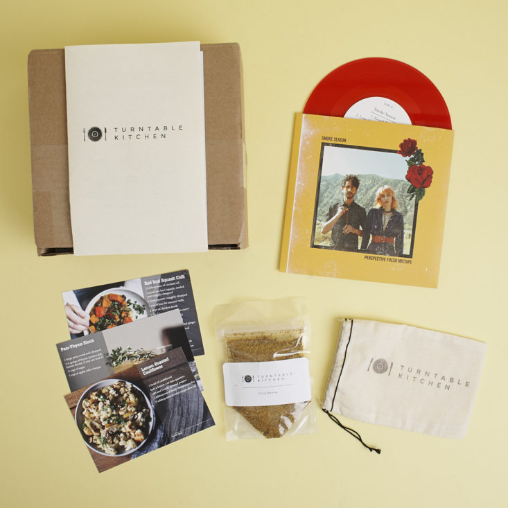 contents of Turntable Kitchen Pairings Box December 2017