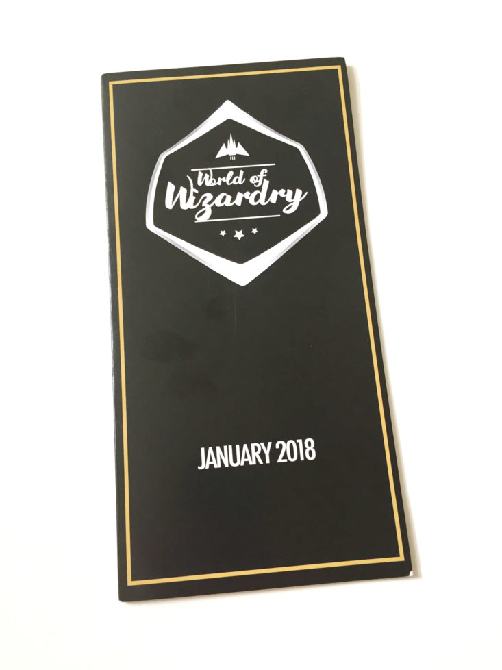 World of Wizardry January 2018 Wizardry pamphlet cover