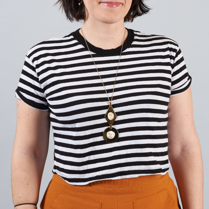 pendant necklace on model
