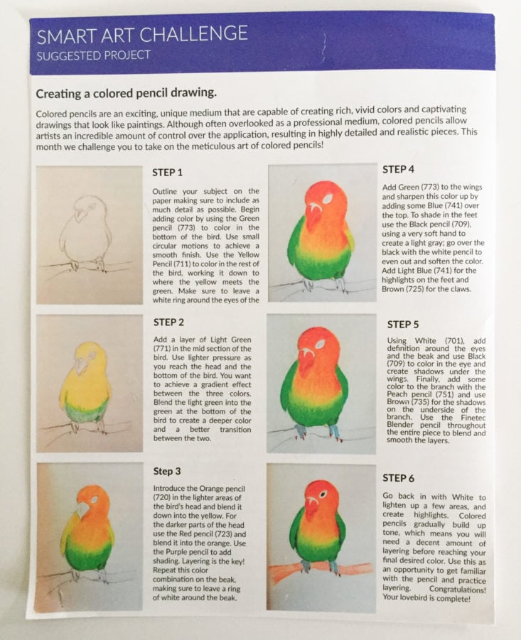 smart art january 2018 instructions inside the booklet