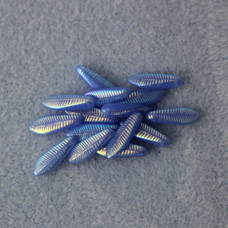 Blue Opal Laser Etched Feather Daggers (14 pieces)