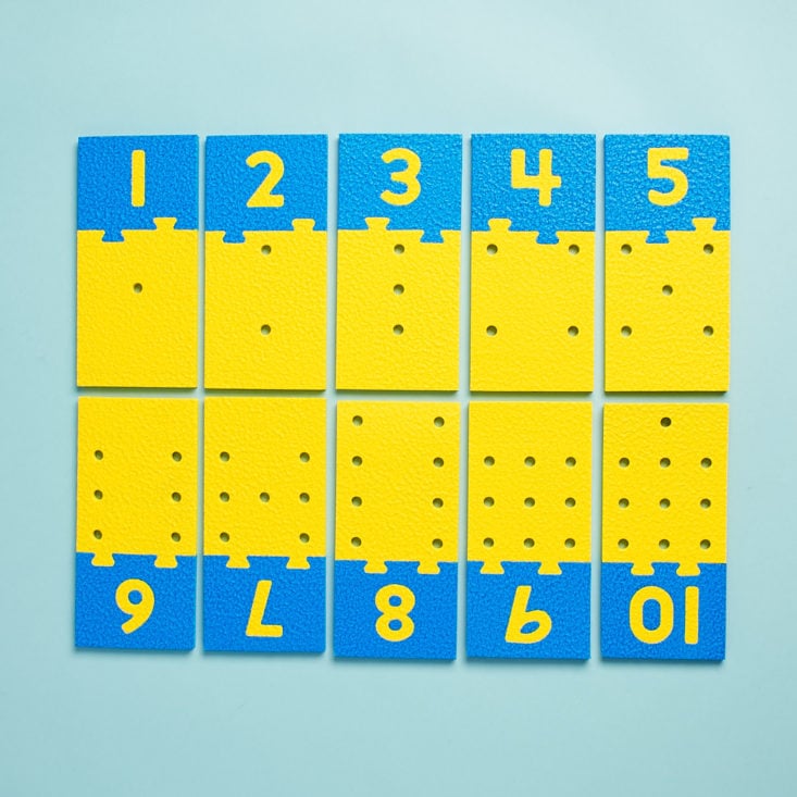 Number puzzles made of foam