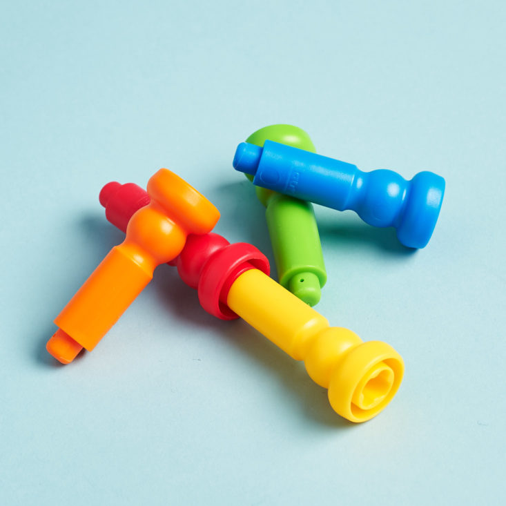 Pegs in rainbow colors