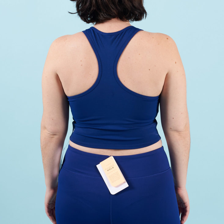 back of blue midi bra