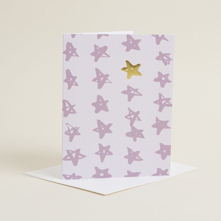 "you're my favorite" gold foil and purple stars card