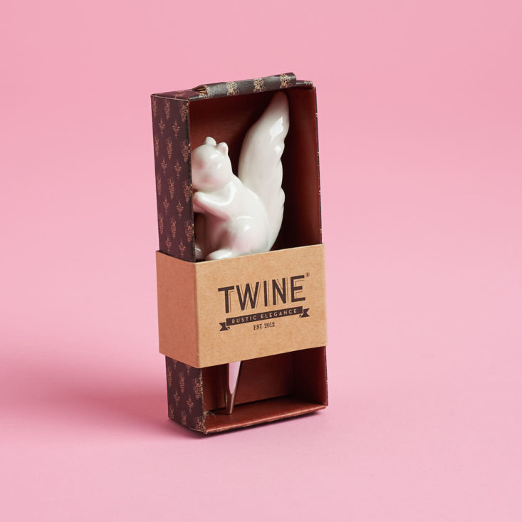 Twine Ceramic Squirrel bottle stopper in box